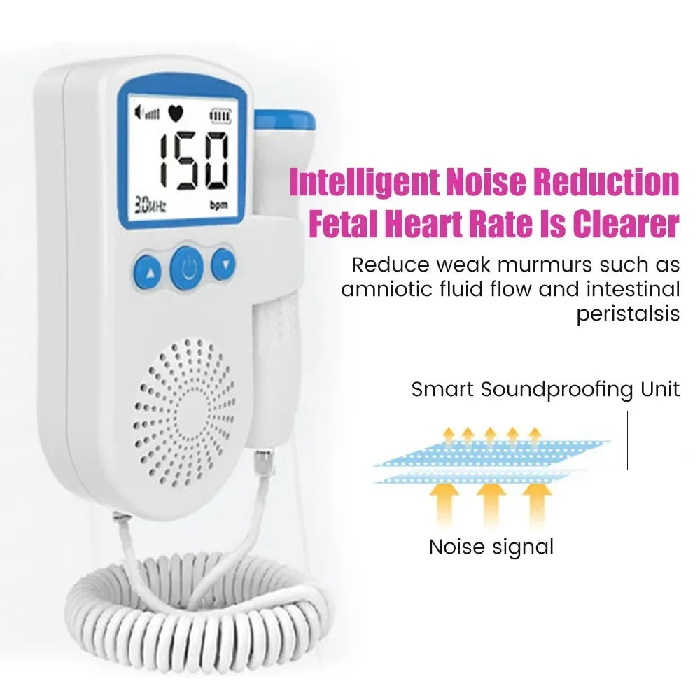 Baby heartbeat listener with noise reduction technology for clearer sound