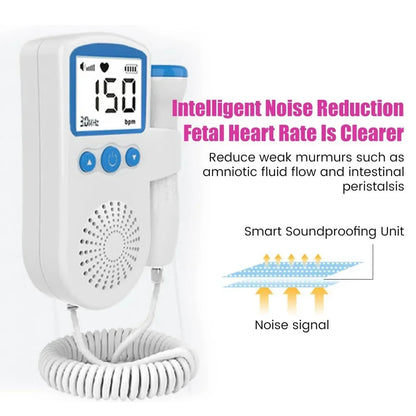 Baby heartbeat listener with noise reduction technology for clearer sound